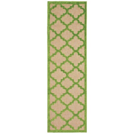 Oriental Weavers Cayman 660F9 2x8 Runner - Sand/ Green-Polypropylene C660F9068230ST